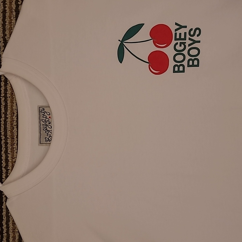 BOGEY BOYS Golf Macklemore White Red Cherry‎ Tournament Cotton XL Mens T Shirt